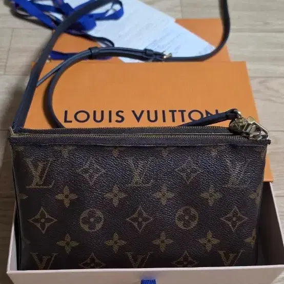 [BUNJANG] Louis Vuitton Monogram +Reversible Double Zip Pochette / 루이비통 모노그램 +리버스 더블집 포쉐트