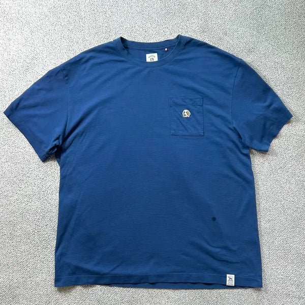 [BUNJANG] Hazzys Navy Logo Embroidered T-Shirt Size L / 헤지스 포켓 로고자수 네이비 L 100