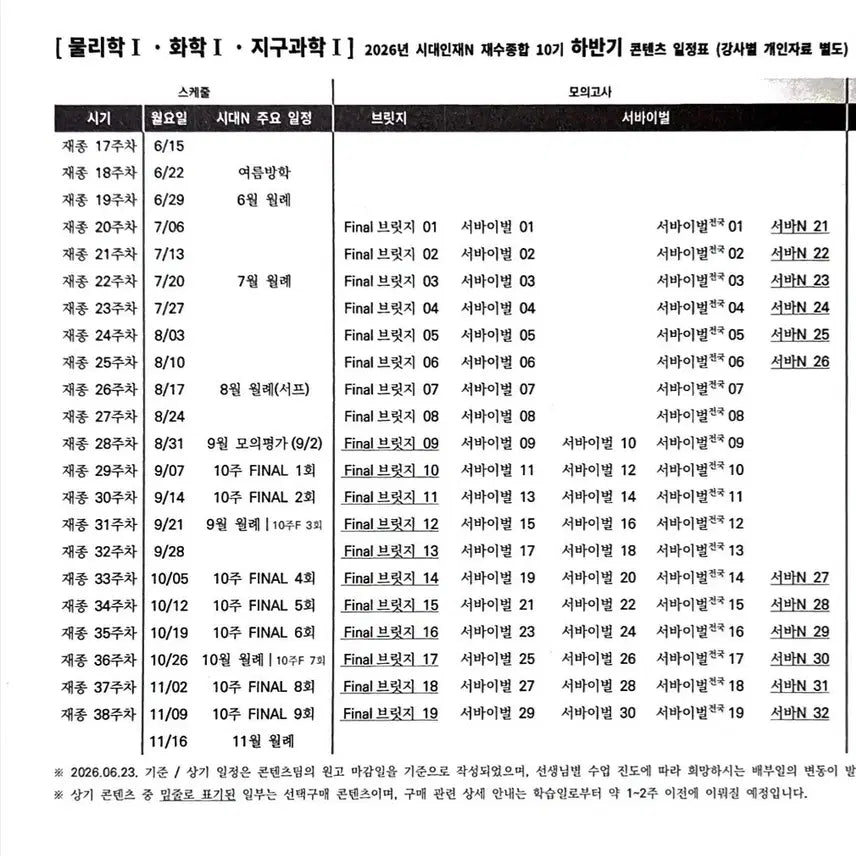 [BUNJANG] 2027 CSAT Physics I Mock Exams by Sadae Injae / 2027대비 시대인재 물리학1 모의고사