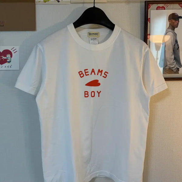 [BUNJANG] BEAMS BOY Cotton 100% Short Sleeve T-Shirt White / 빔즈보이 반팔 티셔츠 화이트