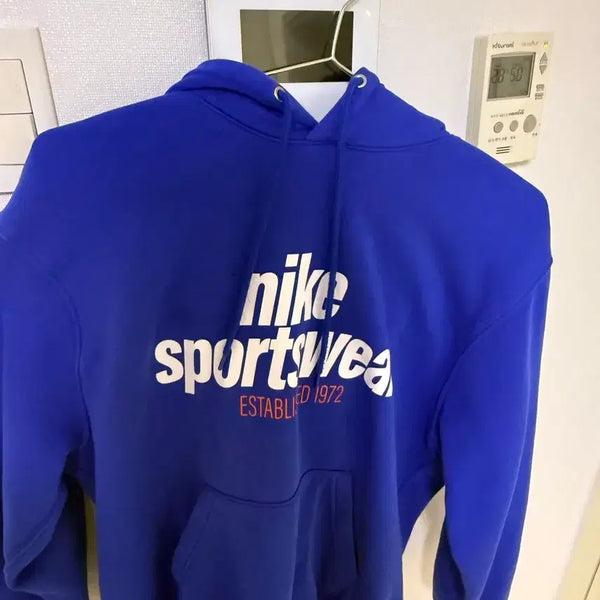 [BUNJANG] Nike Sportswear Hooded Sweatshirt - Blue (Light Fleece) / 나이키 스포츠웨어 후드티 블루 (약기모)