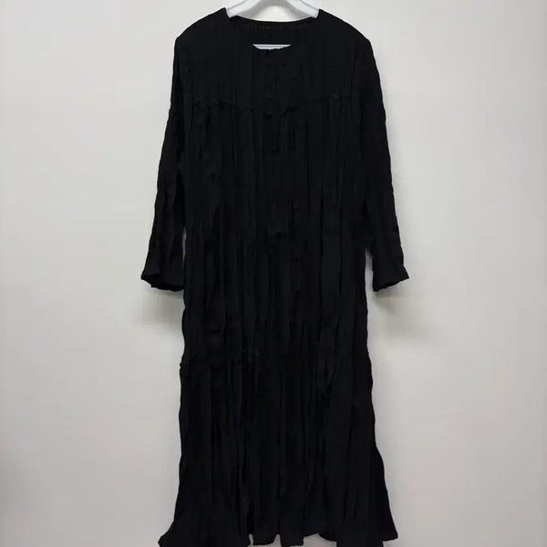 [BUNJANG] Pleats Please Black Long Dress / 플리츠미 블랙 롱 원피스