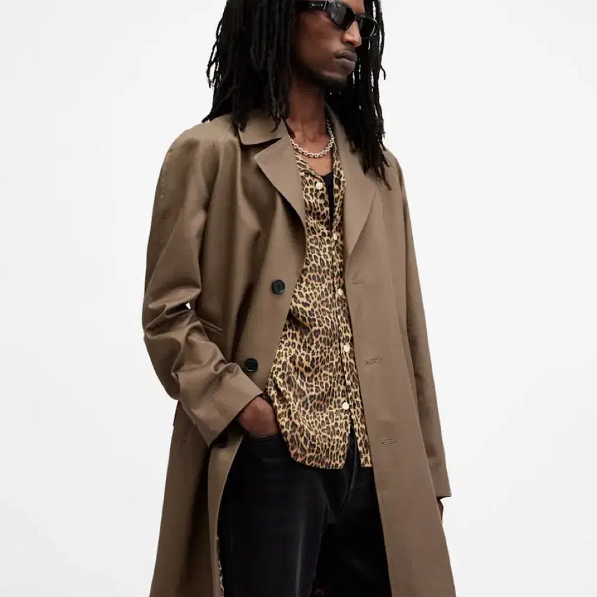 [BUNJANG] AllSaints Montell Men's Trench Coat - Size S / 올세인츠 Montell 남성 트렌치 코트