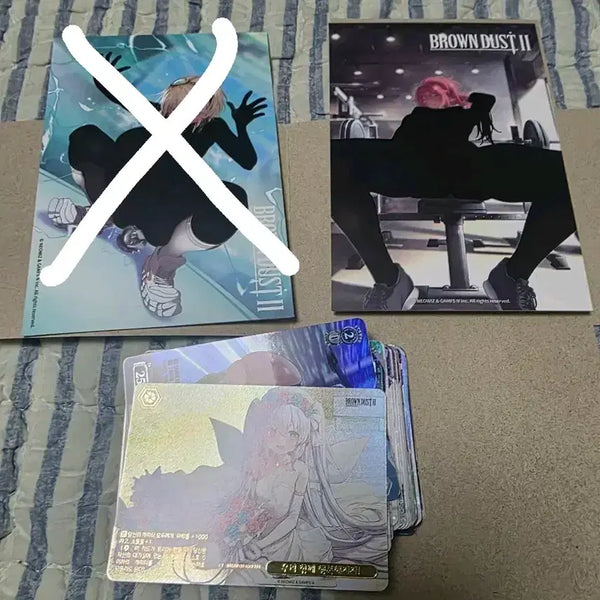 [BUNJANG] Brown Dust 2 Limited Edition Hologram Card Set with Exclusive Postcard / 브라운더스트2 팝업 20만원 한정보온엽서1장+바이스 슈발츠 36장 빤짝이