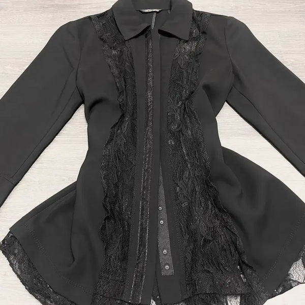 [BUNJANG] Gothic Lace Shirt / 공겜여주 고딕 고스 레이스 셔츠