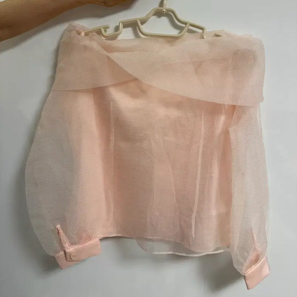 [BUNJANG] Sheer Off-Shoulder Top / 고급 시스루 오프숄더