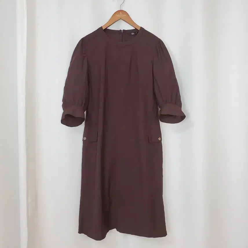 [BUNJANG] Olivia Hassler Linen Blend Midi Dress / 올리비아하슬러 바스락원단 원피스66 2024년식