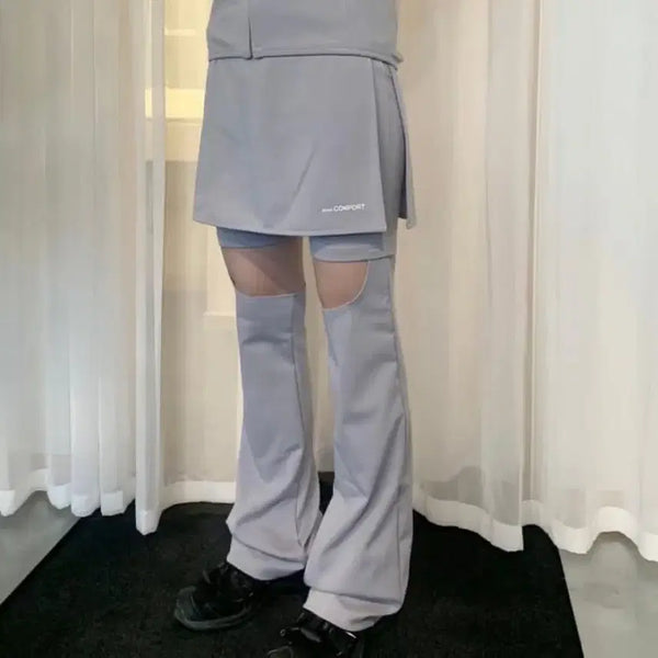 [BUNJANG] Jichoi Comfort 23-006 Slim Skirt Pants Light Gray / 지초이 컴포트 23-006 SLIM SKIRT PANTS jichoi