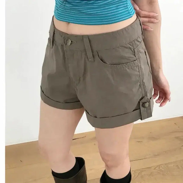 [BUNJANG] WONDERWONDER Yusek Roll-up Short Pants / (새상품) 키시 헬링 비죠 버튼 에틴 롤업 숏팬츠 원더원더 유색 에이블리