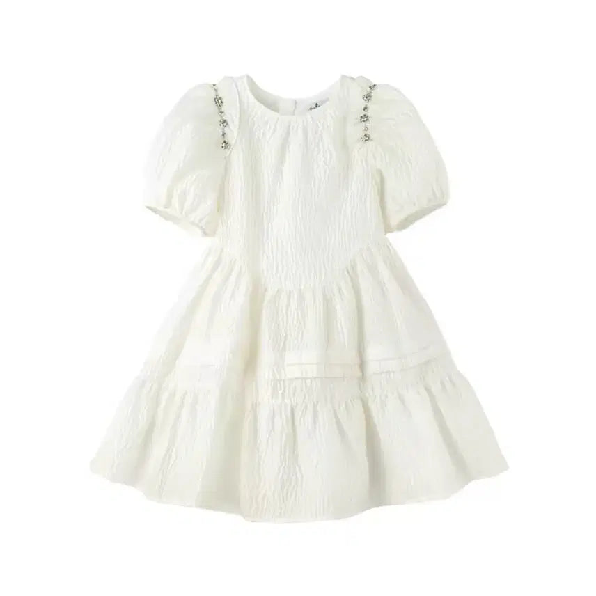 [BUNJANG] Mookmerkin Cream Ivory Jacquard Babydoll Dress / [새상품] 무크머킨 크림 아이보리 자카드 드레스 베이비돌 원피스