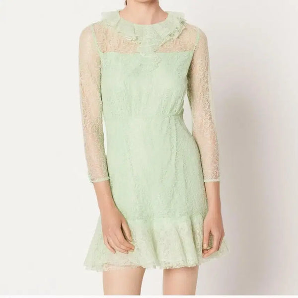 [BUNJANG] Sandro Mint Lace Mini Dress / 산드로 정품 민트 레이스 원피스