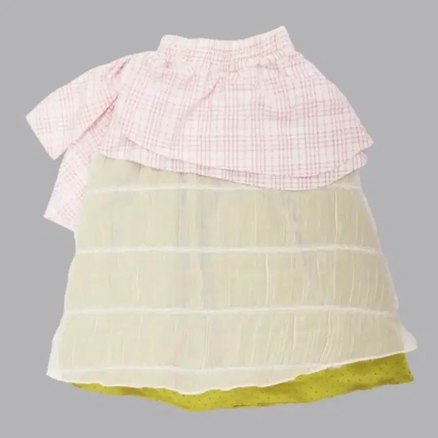 [BUNJANG] The Museum Visitor Chiffon Dot Layered Banding Skirt / 더뮤지엄비지터 쉬폰 도트 레이어드 밴딩 스커트 shiffon skirt