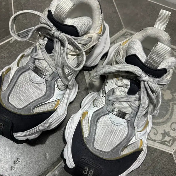 [BUNJANG] Balenciaga Cargo Sneakers Commercial White Grey (Sole Reinforced) - Size 39 / [39] 발렌시아가 카고 스니커즈 커머셜 화이트 그레이 (밑창보강)