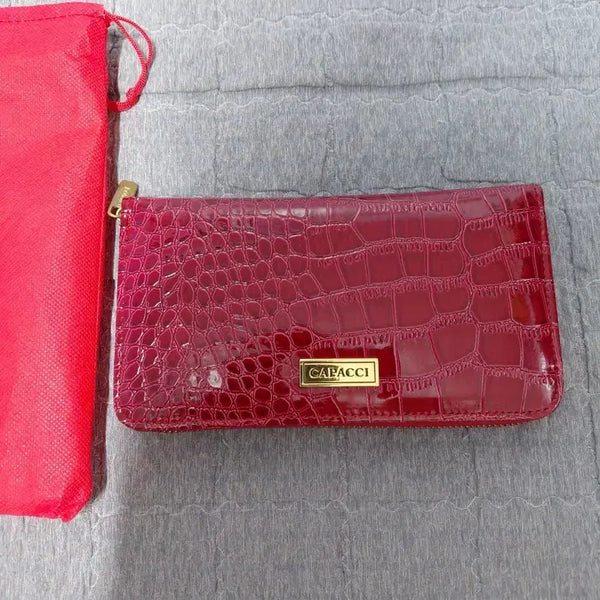 [BUNJANG] CAPACCI Crocodile Pattern Long Wallet Red / CAPACCI 악어 패턴 장지갑