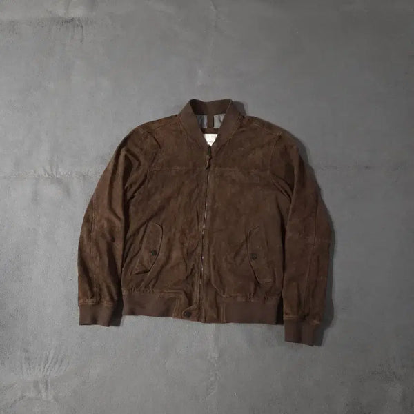 [BUNJANG] MNG Suede Leather Jacket L / MNG 망고 고트 스웨이드 레더 자켓 L