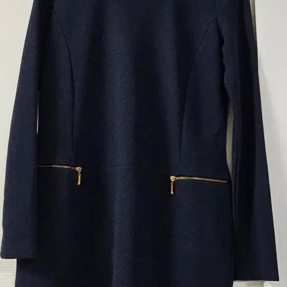 [BUNJANG] Chain Detail Navy Long Dress / 체인 장식 네이비 원피스
