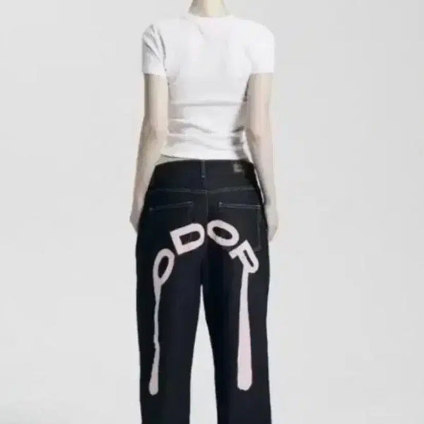 [BUNJANG] ODDODOR Logo Drop Denim Pants White Size 2 / 오도어) 로고 드롭 데님팬츠 화이트 2 size