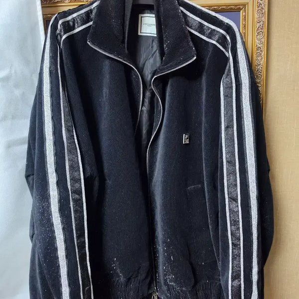 [BUNJANG] Wooyoungmi 24FW Glitter Track Jacket Black / 24FW 우영미  글리터 트랙자켓 판매