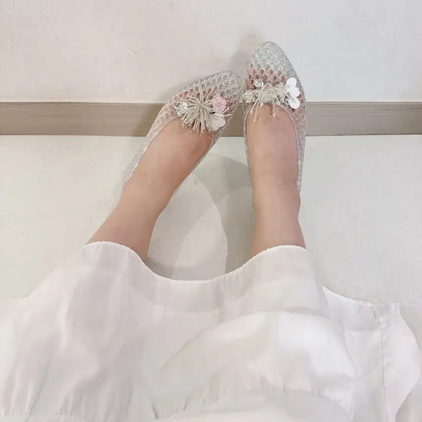 [BUNJANG] Silver Jelly Shoes with Charms / 실버 젤리슈즈(파츠 포함)