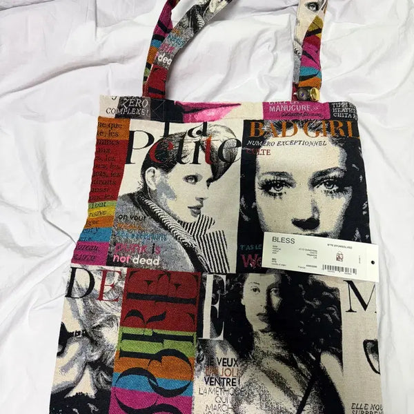 [BUNJANG] BLESS Collage Design Tote Bag / 블레스 토트백