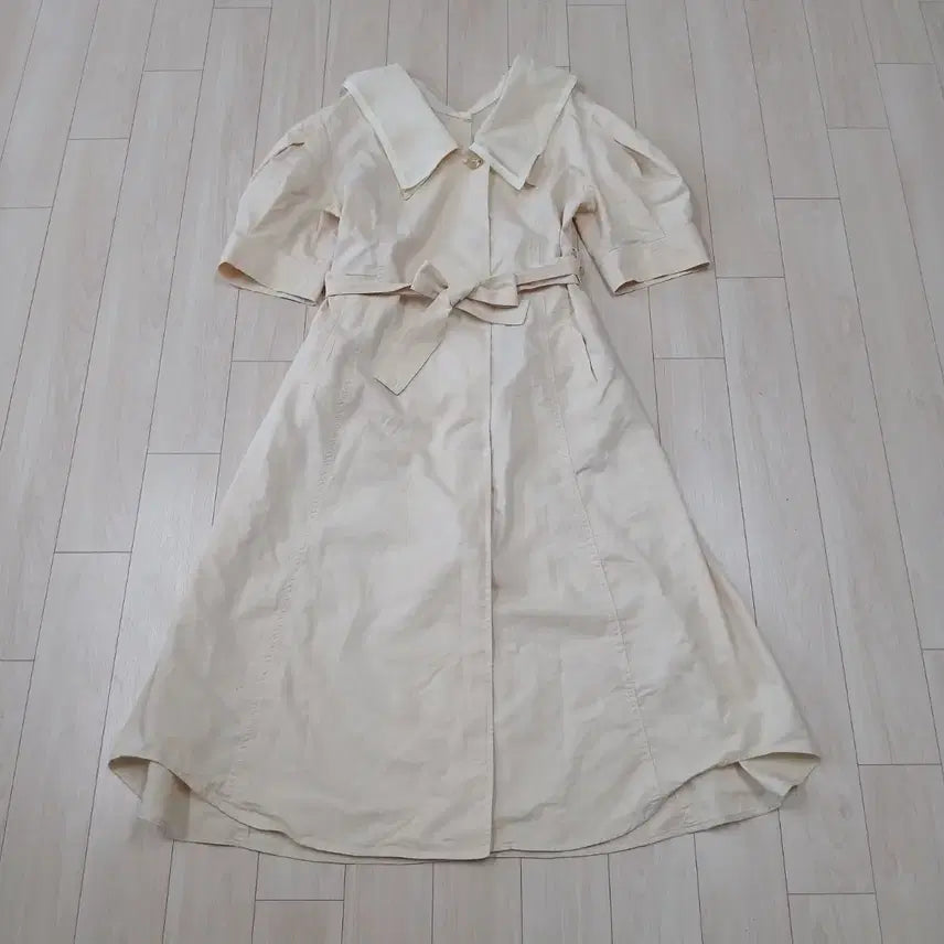 [BUNJANG] SYSTEM Sailor Collar Shirt Dress Beige / 시스템 원피스