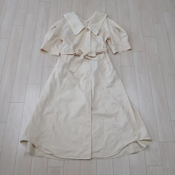 [BUNJANG] SYSTEM Sailor Collar Shirt Dress Beige / 시스템 원피스