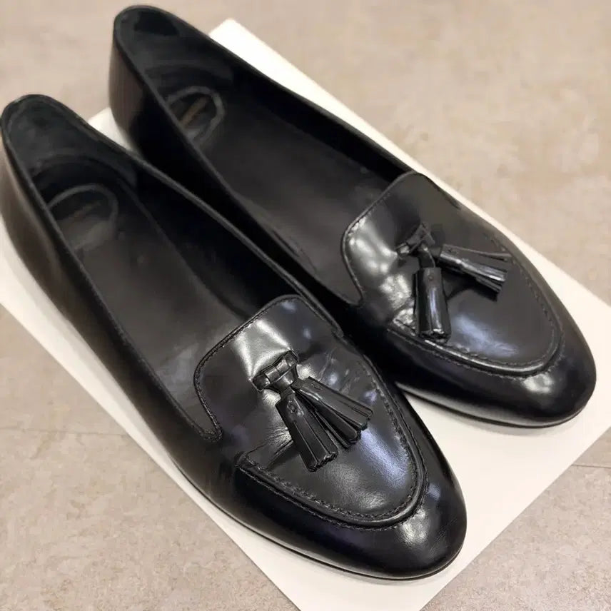[BUNJANG] Church's Tassel Loafers Flat Shoes Black Leather Made in Italy 255 / 영국 헤리티지 처치스(Church's) 태슬로퍼 단화 플랫슈즈 255
