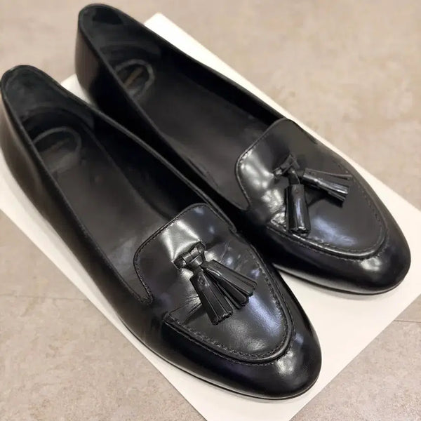 [BUNJANG] Church's Tassel Loafers Flat Shoes Black Leather Made in Italy 255 / 영국 헤리티지 처치스(Church's) 태슬로퍼 단화 플랫슈즈 255