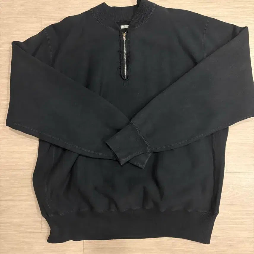 [BUNJANG] apres's Vintage Half Zip Lip Sweatshirt Black / (5) 26ss 아프레쎄 빈티지 하프 집업 립 스웻 블랙