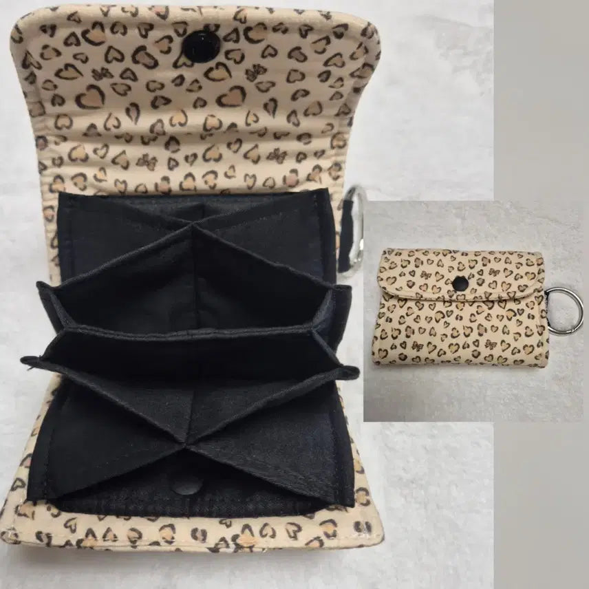 [BUNJANG] Handmade Leopard Print Accordion Card Wallet / 핸드메이드 호피 아코디언 카드지갑