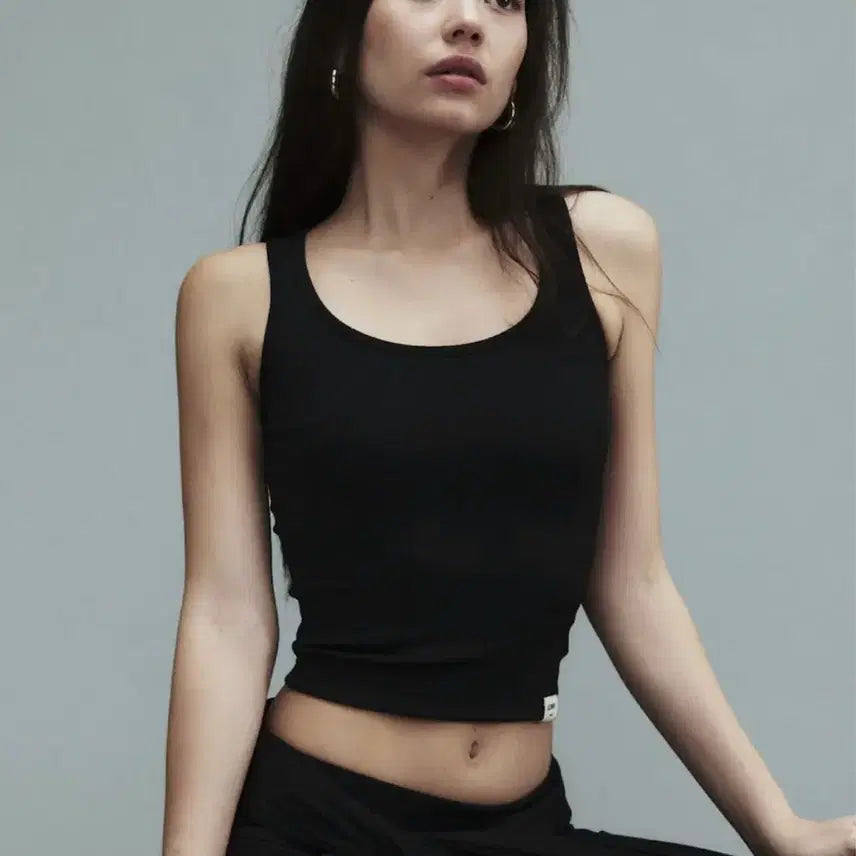 [BUNJANG] GLOWNY G CLASSIC RIB TANK Top Black/White / 글로니 G CLASSIC RIB TANK 나시 블랙/화이트