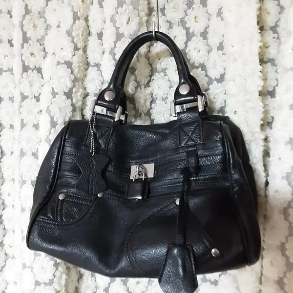 [BUNJANG] Autobahn Black Leather Tote Bag / 아우토반 검정색 가죽 토트백