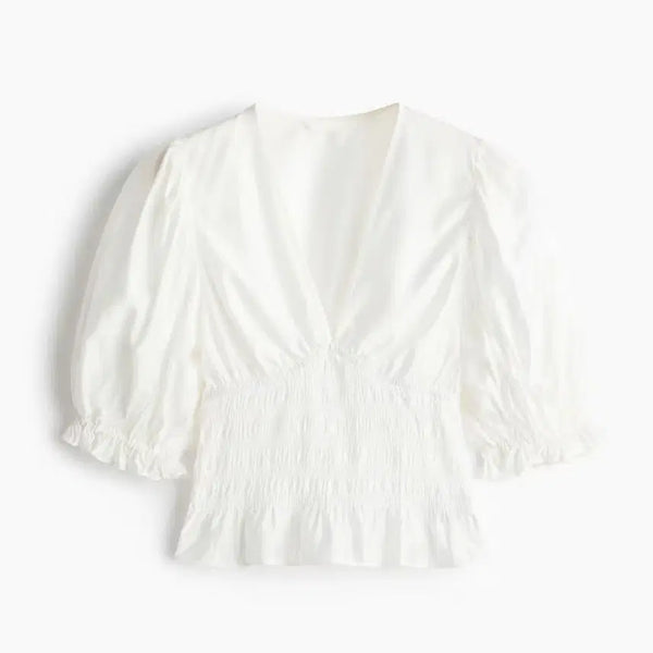 [BUNJANG] H&M Smoking Detail Blouse / 당일배송-H&M 흐앤므 스모킹디테일블라우스