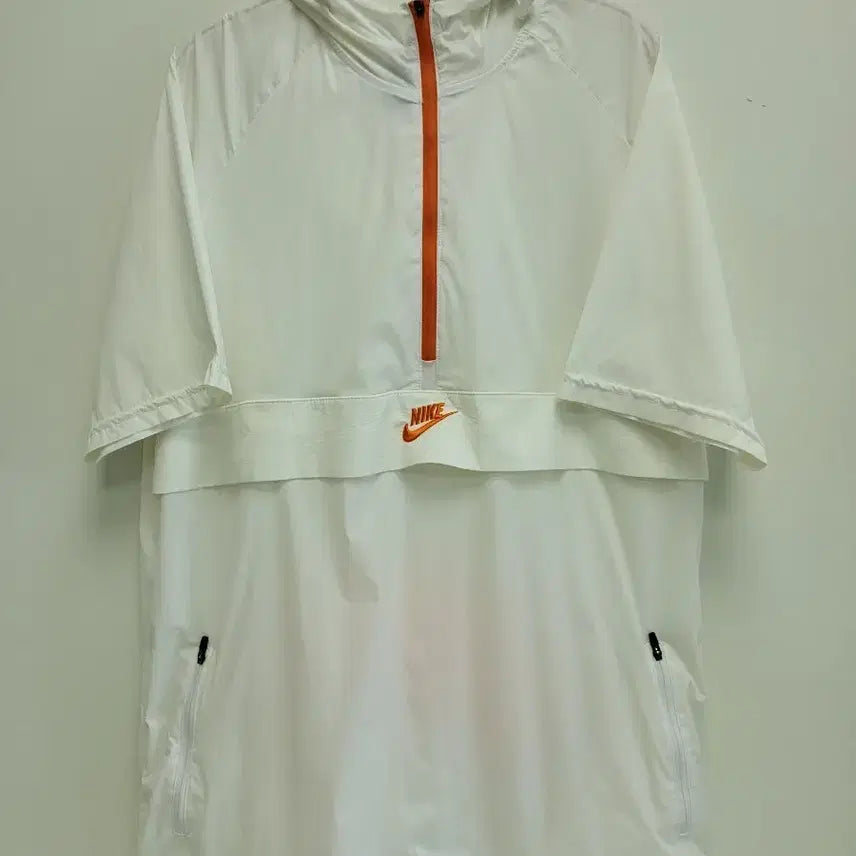 [BUNJANG] Nike Short-Sleeve Hoodie Windbreaker Ivory / 나이키 반팔 후드 바람막이  아이보리