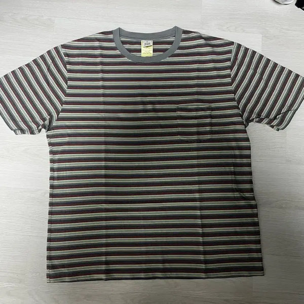 [BUNJANG] Kkxx Stripe Short Sleeve T-Shirt Size 3 / 카키스 스트라이프 반팔 3사이즈
