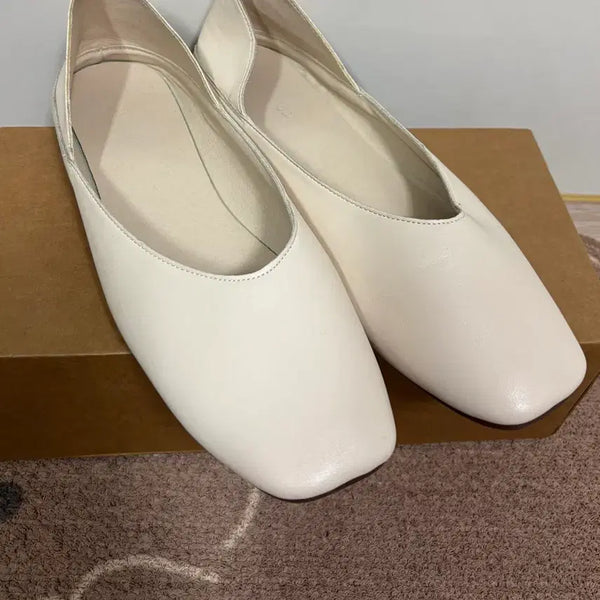 [BUNJANG] Handmade Ivory Flat Shoes (Size 260) / 아이보리 수제화 플랫슈즈 260