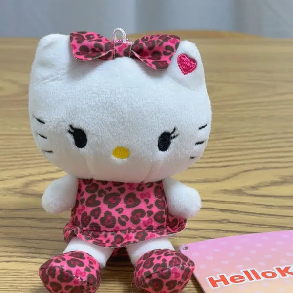 [BUNJANG] Sanrio Hello Kitty Gyaru Pink Leopard Plush Keychain / 산리오 헬로키티 갸루 핑크 레오파드 인형 키링