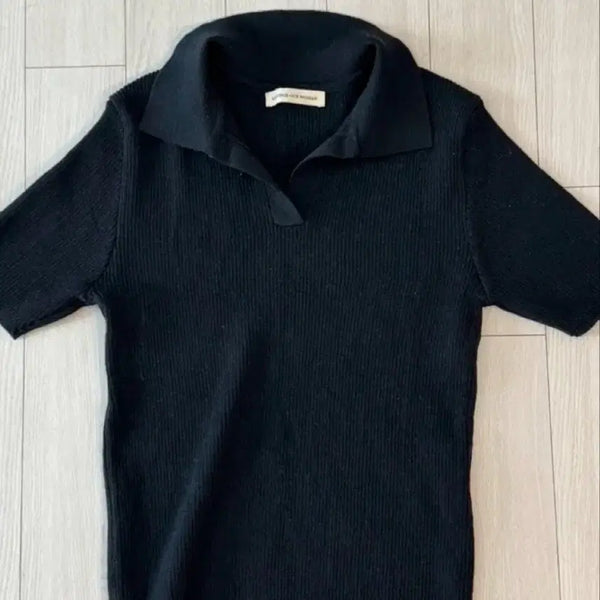 [BUNJANG] La Fille de la Mer Black Collar T-shirt / 라퍼지 포 우먼 블랙 카라티
