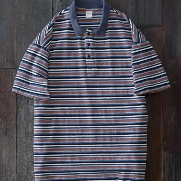 [BUNJANG] Fearless Blackout Stripe Polo T-Shirt XL / 피어스 블랙아웃 스트라이프 카라 티셔츠