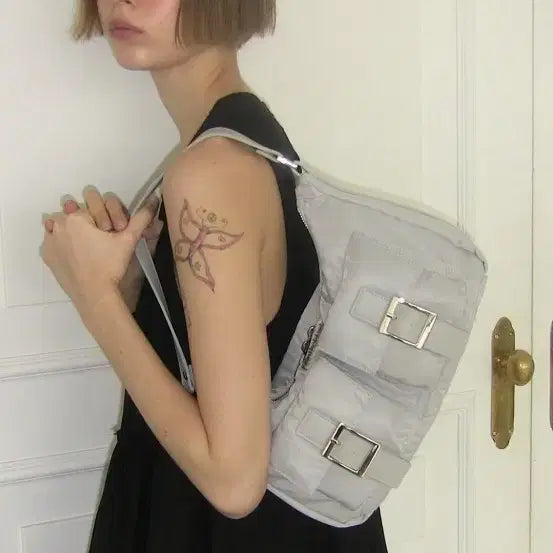 [BUNJANG] Filluminate PK Hobo Bag Nylon Dusty Grey / 필인더블랭크 PK Hobo Bag (nylon)(dusty grey)