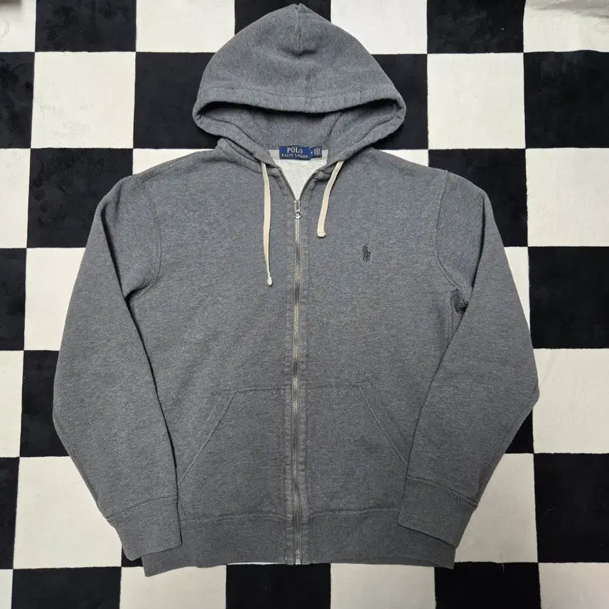[BUNJANG] Polo Ralph Lauren Thermal Hoodie Zip-Up Charcoal Grey / [M] 폴로랄프로렌 써멀 후드 집업 차콜 그레이