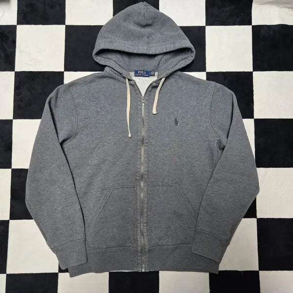 [BUNJANG] Polo Ralph Lauren Thermal Hoodie Zip-Up Charcoal Grey / [M] 폴로랄프로렌 써멀 후드 집업 차콜 그레이