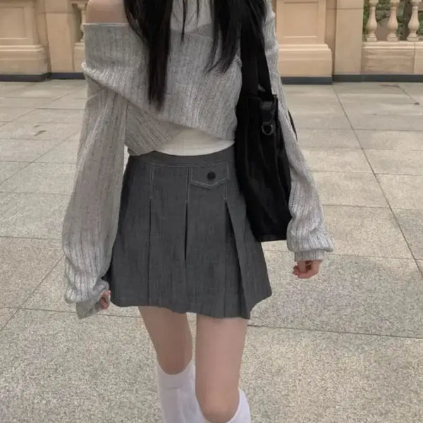[BUNJANG] Ani One More Off-Shoulder Layered T-Shirt / 애니원모어 오프숄더 레이어드 티셔츠