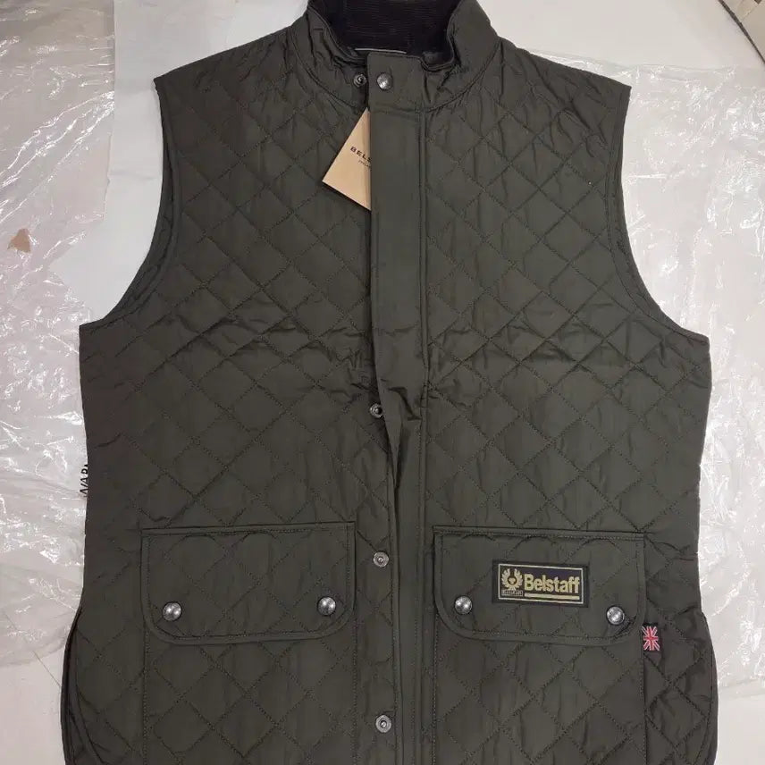 [BUNJANG] Belstaff Quilted Vest Olive 48 / 벨스타프 퀼팅 조끼 올리브 48