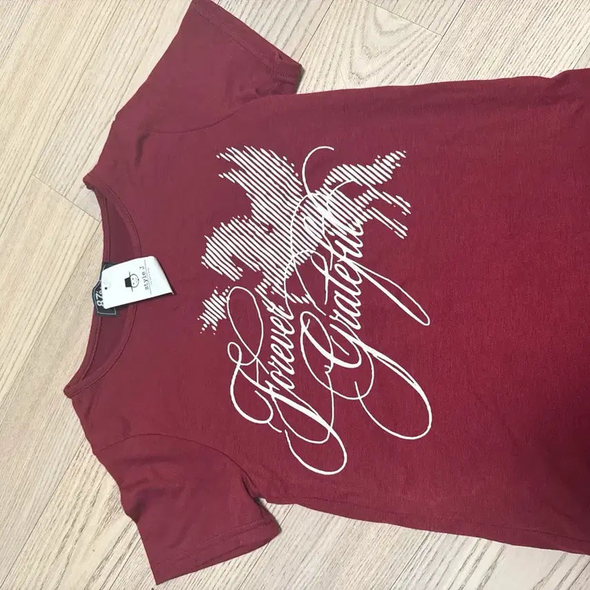 [BUNJANG] Burgundy Short Sleeve T-Shirt / 반팔티