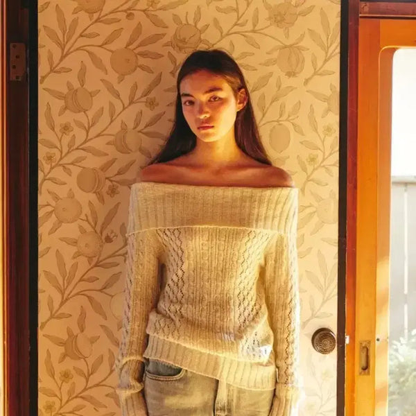 [BUNJANG] GED Ribbed Off-Shoulder Top Pale Green / 게드ged 오프숄더 탑(택달린 새상품)