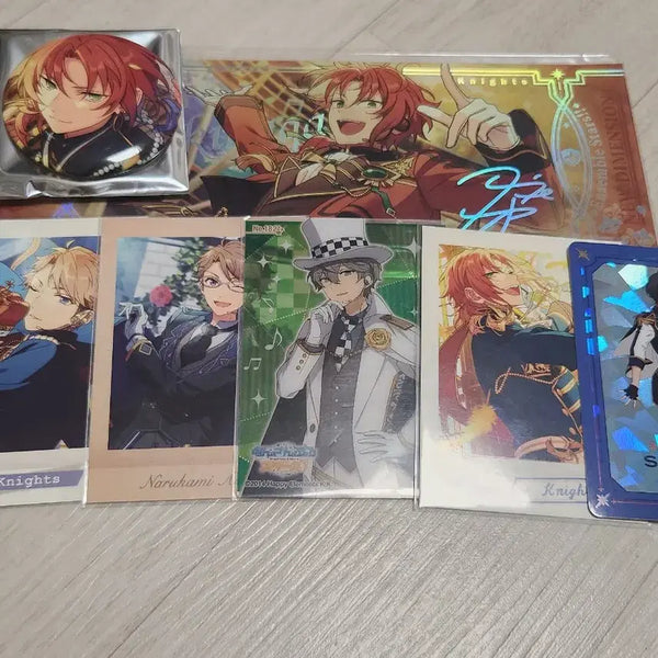 [BUNJANG] Ensemble Stars! Knights Leo, Arashi, Izumi, Ritsu Aurora Ticket Pashacard & Can Badge Bundle Set / 앙스타 나이츠 레오 아라시 이즈미 리츠 이베코레 캔뱃지 오로라티켓 파샤