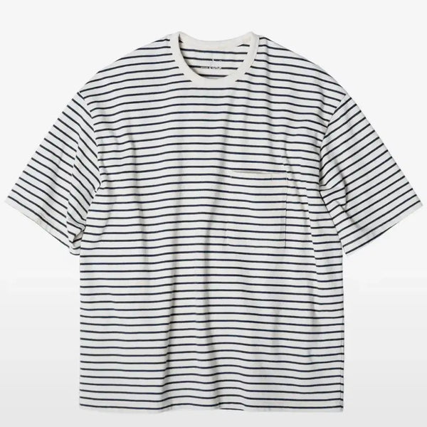 [BUNJANG] Roughside Stripe T-Shirt Navy Size 3 / 러프사이드 스트라이프 티셔츠 네이비 3사이즈