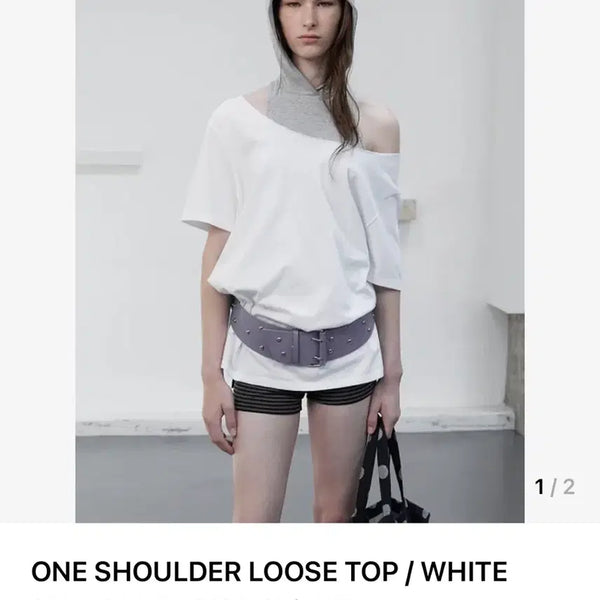 [BUNJANG] Cerric One Shoulder Loose Top White / cerric) ONE SHOULDER LOOSE TOP WHITE