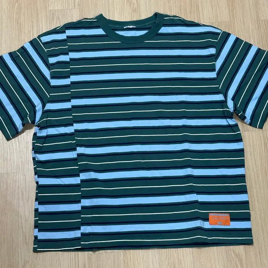 [BUNJANG] H&M Striped T-Shirt Green XXL / H&M 스트라이프 티셔츠 그린 XXL